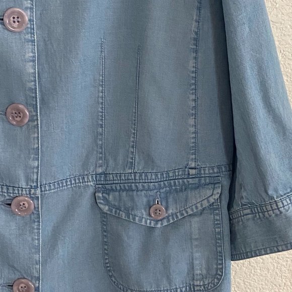 Vintage EMMA JAMES Chambray with Pleated Back - Picture 4 of 14